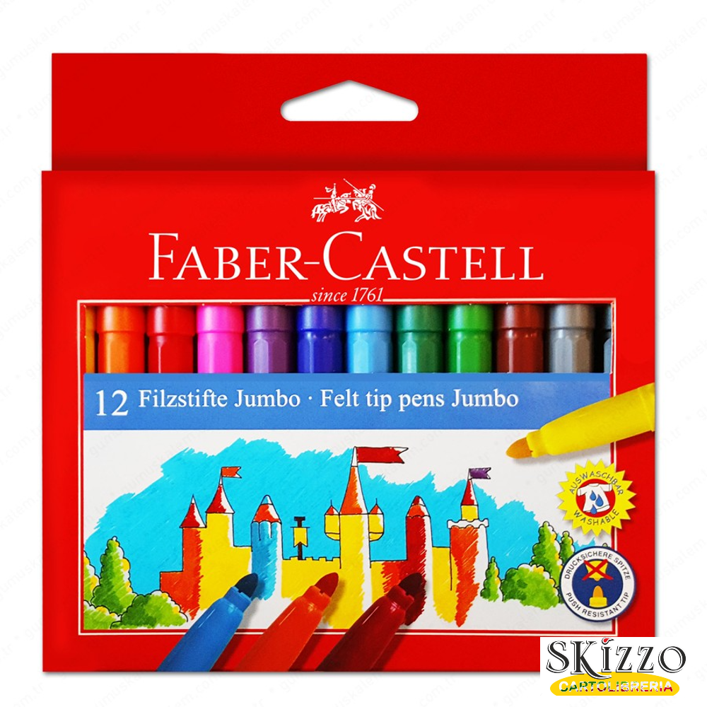 Faber Castell - Pennarelli Jumbo 12 colori - Cartolibreria Skizzo