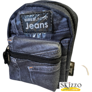 mini zaino portatutto jeans tintaunita