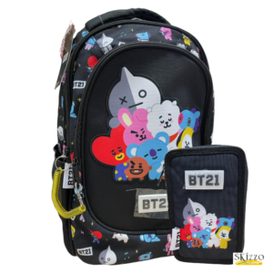 zaino ed astuccio 3 zip bt21 maricart