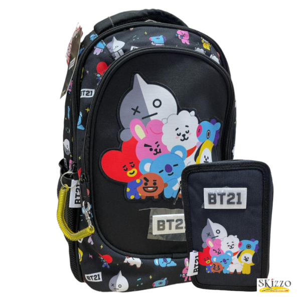 COMBO BT21-Photoroom zaino ed astuccio 3 zip bt21 maricart