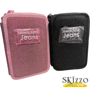 astuccio 3 zip tintaunita jeans lurex