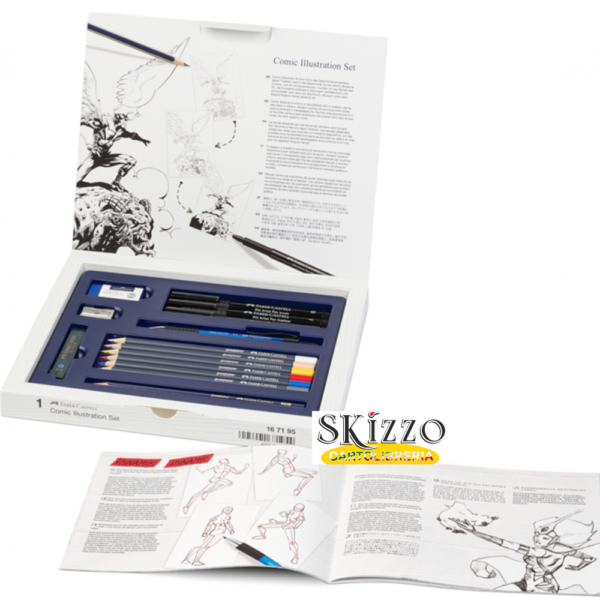 comic illustration set faber-castell