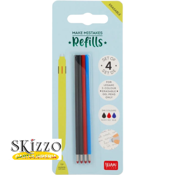 Set refill penna cancellabile 3 colori legami