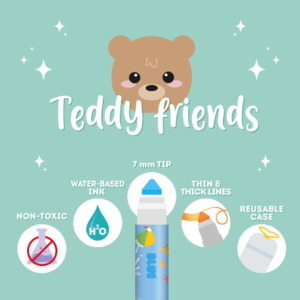 set pennarelli teddy friends legami