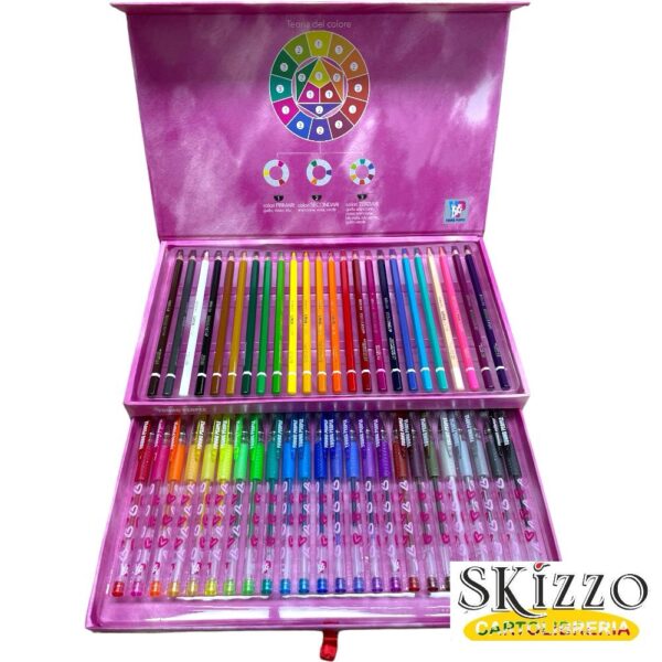 CASSETTIERA YP GIRL 1 cassettiera tintaunita ypgirl pastelli e penne glitterate