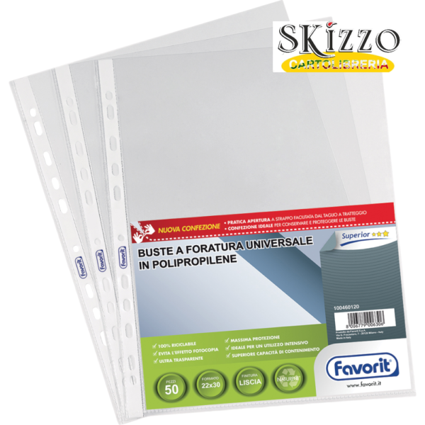FAVORIT SUPERIOR buste forate universali favorit 22x30 superior
