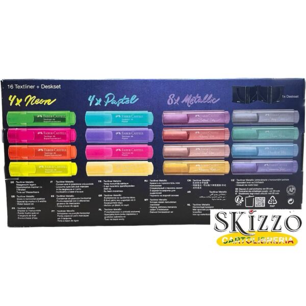 deskset 16 evidenziatori fabercastell