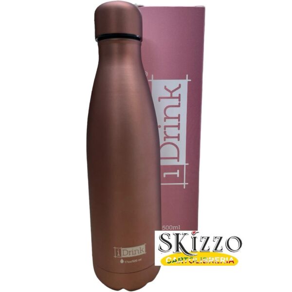 borraccia rosa metallizzato borraccia termica acciaio idrink rosa