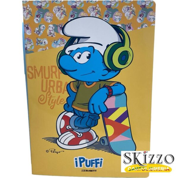 maxi quaderno blasetti puffi smurfs