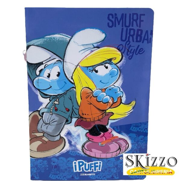 maxi quaderno blasetti puffi smurfs