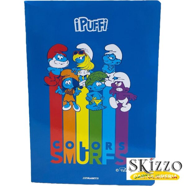maxi quaderno blasetti puffi smurfs
