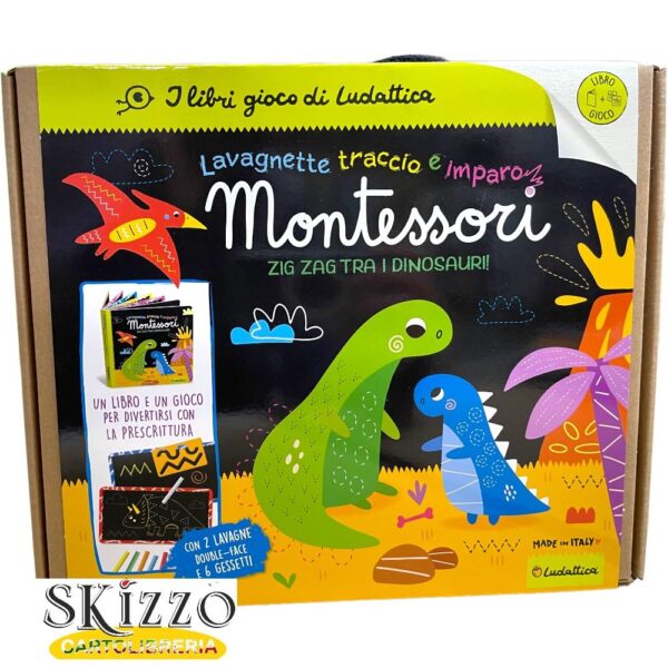 lavagnette traccio e imparo montessori zig zag tra i dinosauri ludattica