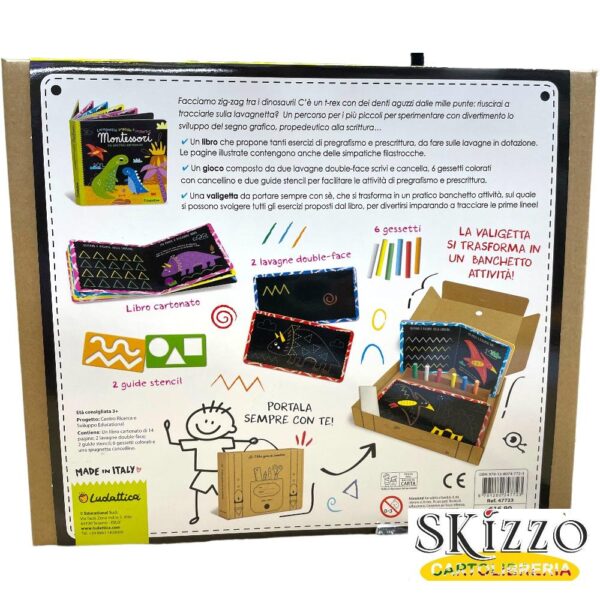 lavagnette traccio e imparo montessori zig zag tra i dinosauri ludattica
