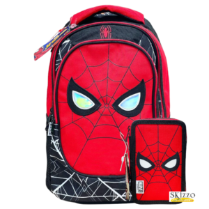 zaino ed astuccio 3 zip spiderman