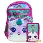 zaino + astuccio 3 zip shout kittycorn maricart