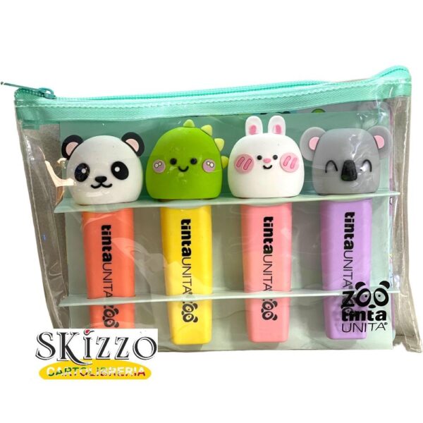 set evidenziatori pochette con evidenziatori tintaunita zoo