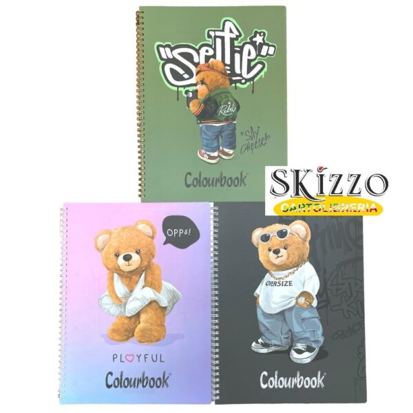 maxi spiralato a4 funny and bears colourbook