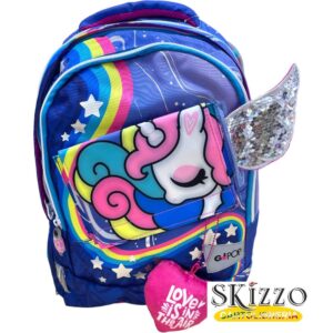 zaino ed astuccio 3 zip gopop unicorn 2024/2025 giochi preziosi