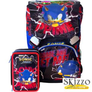 zaino ed astuccio 3 zip sonic prima seven 2024/2025
