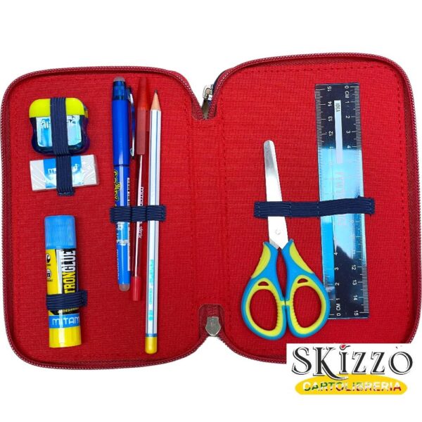 zaino ed astuccio 3 zip seven capitan america 2024/2025 novità schoolpack