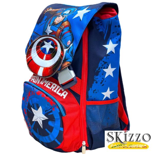 zaino ed astuccio 3 zip seven capitan america 2024/2025 novità schoolpack