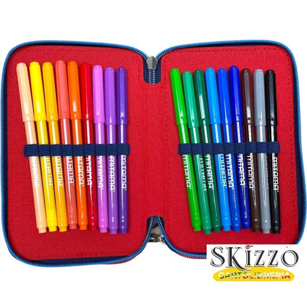 zaino ed astuccio 3 zip seven capitan america 2024/2025 novità schoolpack