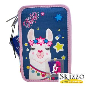 zaino ed astuccio 3 zip lama skin over young people girl
