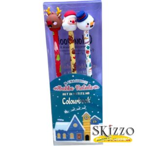 set matite natalizia il villaggio di babbo natale colourbook