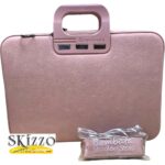 borsa portapc bombata denim rosa 15"