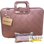 borsa portapc intreccio rosa bombata