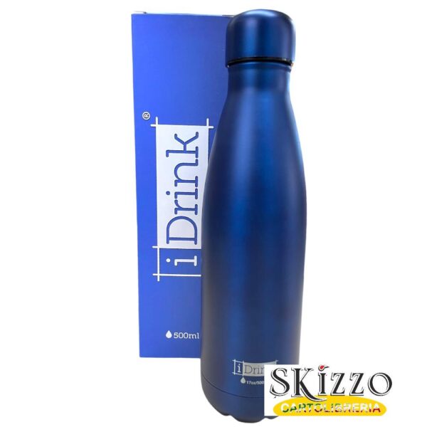 borraccia blu borraccia termica acciaio inox idrink blu 500ml
