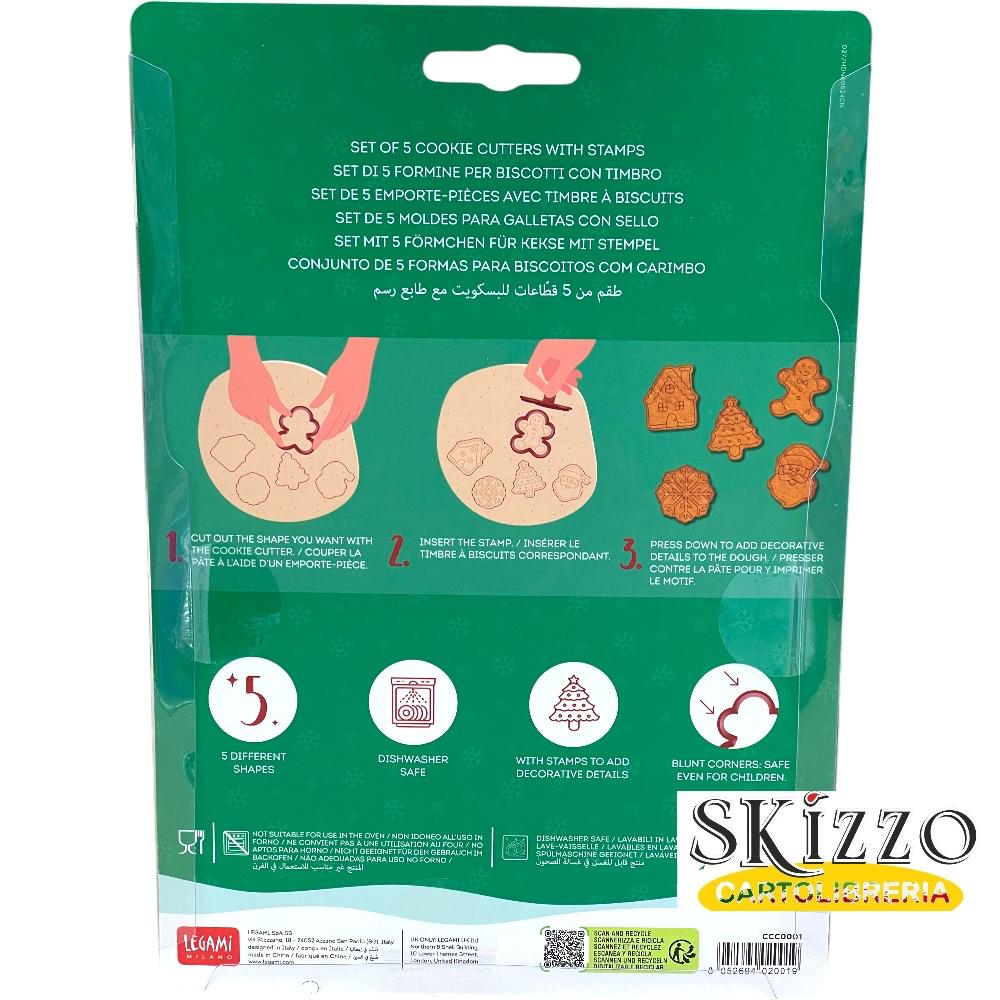 Set Di 9 Formine Per Biscotti Natalizi - Acciaio Inox, Sagome Pupazzo Di Neve, Albero, Babbo Natale E Altre