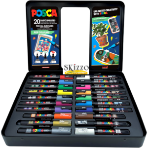 set valigetta metallo uniposca pop colour