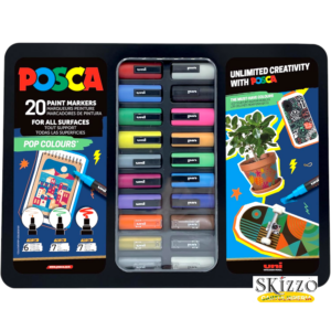 set valigetta metallo uniposca pop colour