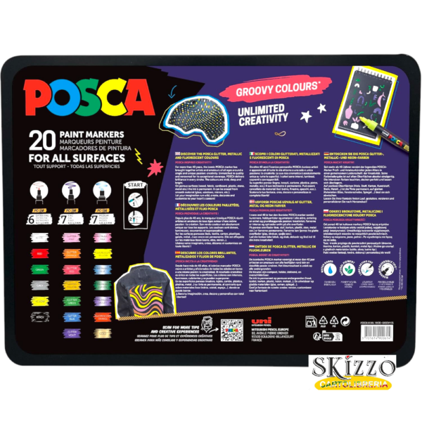 set valigetta metallo uniposca groovy colour