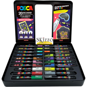 set valigetta metallo uniposca groovy colour