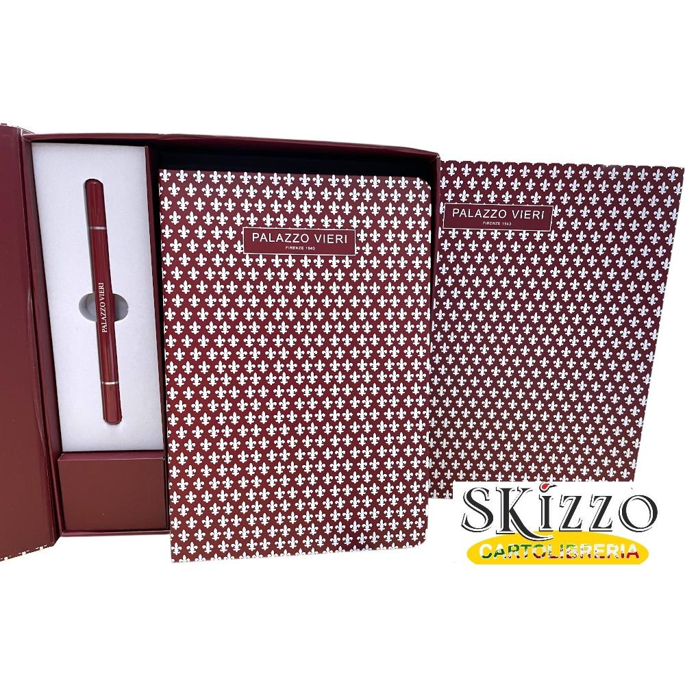 set regalo palazzo vieri firenze maricart con notebook e penna matita infinita