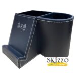 portapenne da scrivania in ecopelle con rirarica wireless british gentman&co maricart 75247
