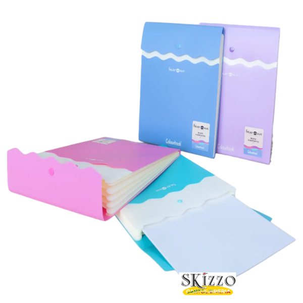 BUSTA CON BOTTONE E SOFFIETTO FOLDER WAVE COLOURBOOK