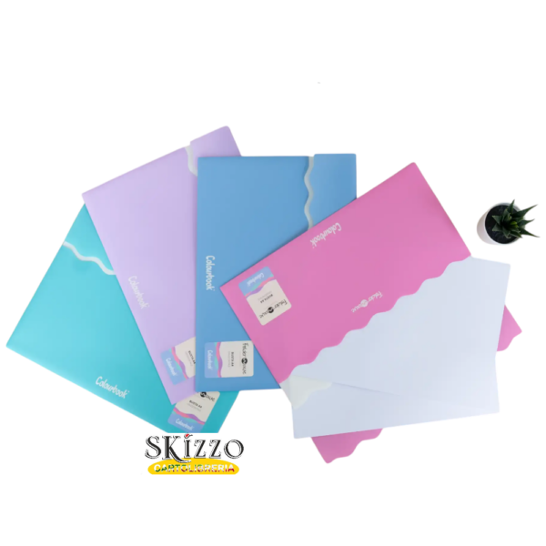 busta portadocumneti a4 folder wave colourbook con bottone