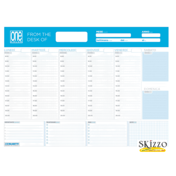 planner planning a3 settimanale one color blasetti