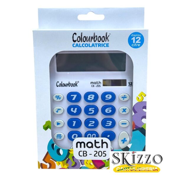 calcolatrice da tavolo cb-205 colourbook con tasti grandi