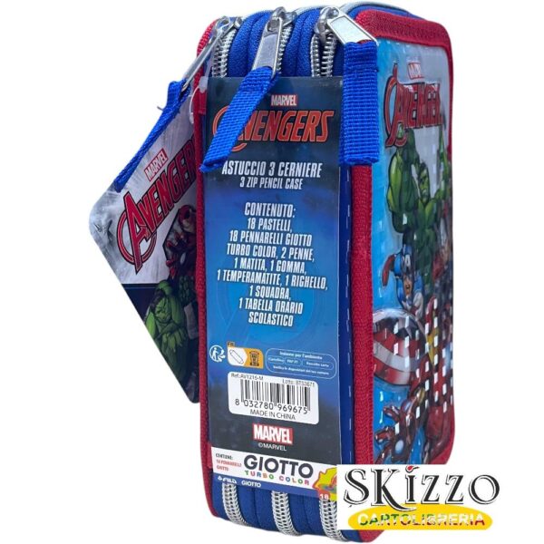 astuccio 3 zip completo in offerta disney marvel stitch