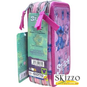 astuccio 3 zip completo in offerta disney marvel stitch