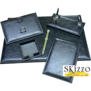 set da scrivania ecopelle nera brons