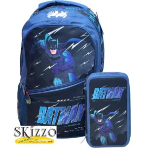 zaino ed astuccio 3 zip batman