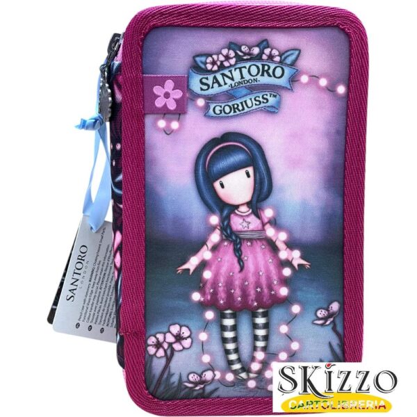 zaino ed astuccio 3 zip gorjuss santoro in the forest