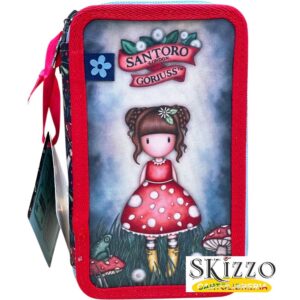 zaino ed astuccio 3 zip gorjuss santoro in the forest