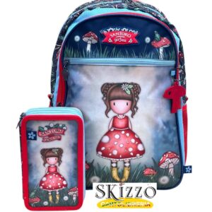 zaino ed astuccio 3 zip gorjuss santoro in the forest