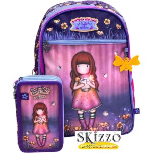 zaino ed astuccio 3 zip gorjuss santoro in the forest